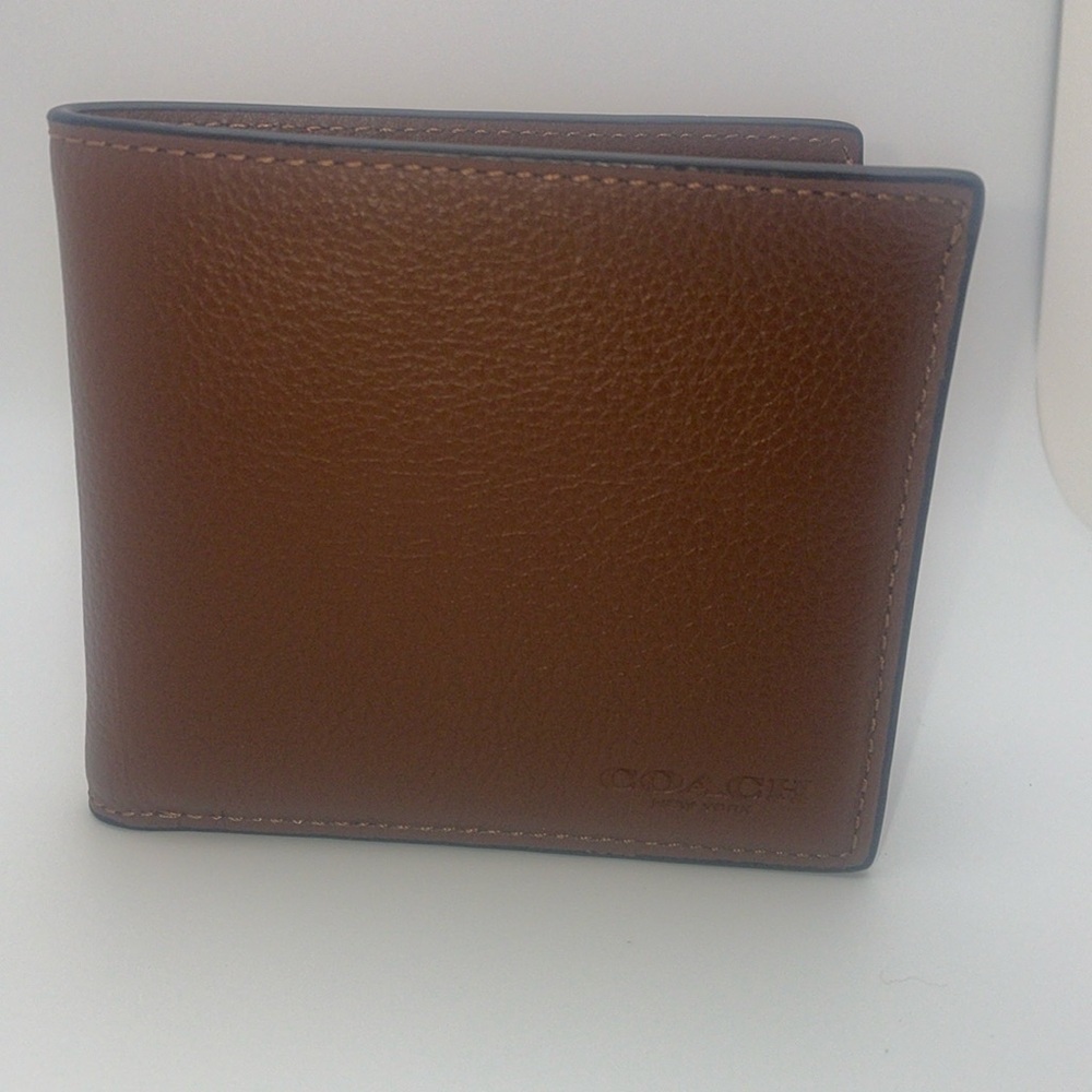 NWT Coach Leather Wallet DBL bill sport calf